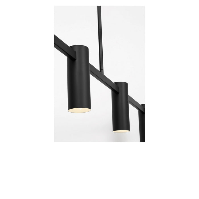 Generation Lighting - GLC2074MBK - Four Light Linear Chandelier - Zentro - Midnight Black
