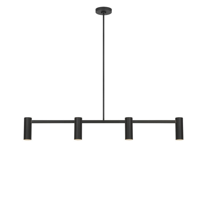 Generation Lighting - GLC2074MBK - Four Light Linear Chandelier - Zentro - Midnight Black
