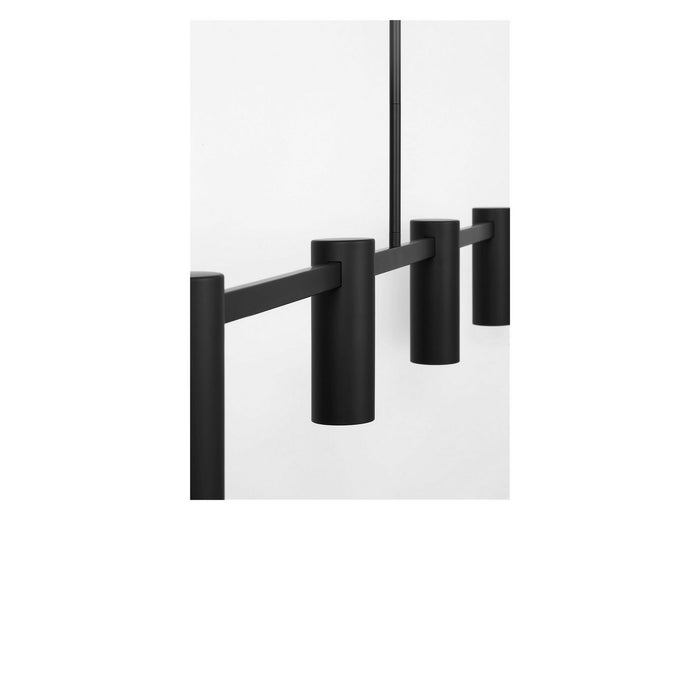 Generation Lighting - GLC2074MBKE - Four Light Linear Chandelier - Zentro - Midnight Black