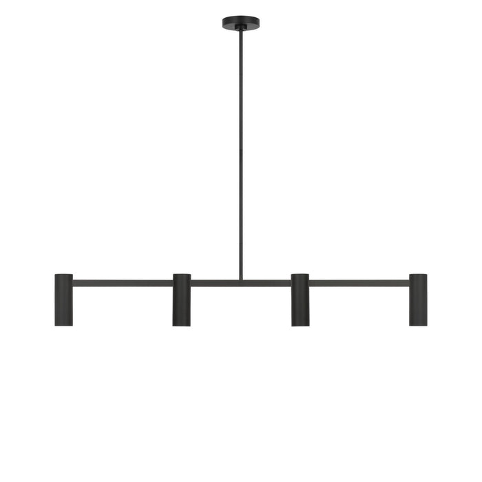 Generation Lighting - GLC2074MBKE - Four Light Linear Chandelier - Zentro - Midnight Black