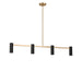 Generation Lighting - GLC2074SB - Four Light Linear Chandelier - Zentro - Satin Brass