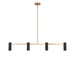 Generation Lighting - GLC2074SB - Four Light Linear Chandelier - Zentro - Satin Brass