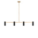 Generation Lighting - GLC2074SB - Four Light Linear Chandelier - Zentro - Satin Brass