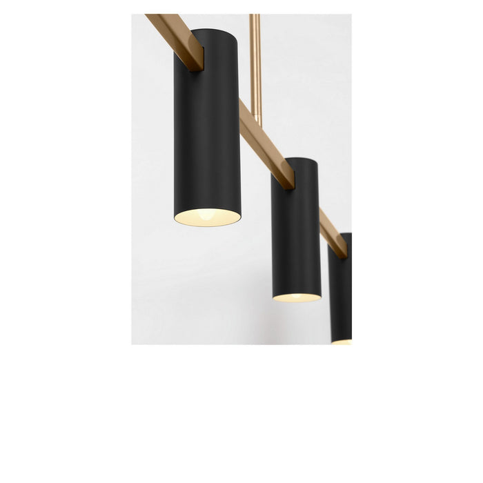 Generation Lighting - GLC2074SBE - Four Light Linear Chandelier - Zentro - Satin Brass