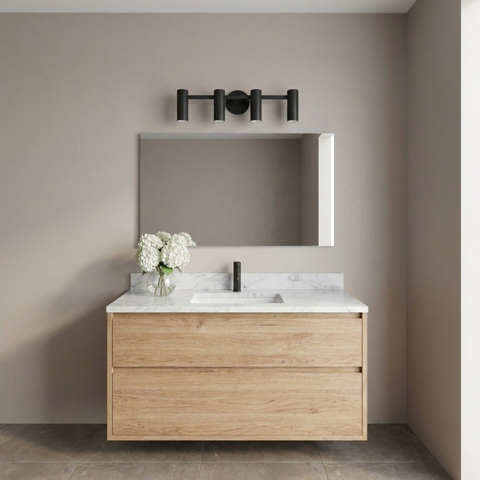 Generation Lighting - GLV2084MBK - Four Light Vanity - Zentro - Midnight Black