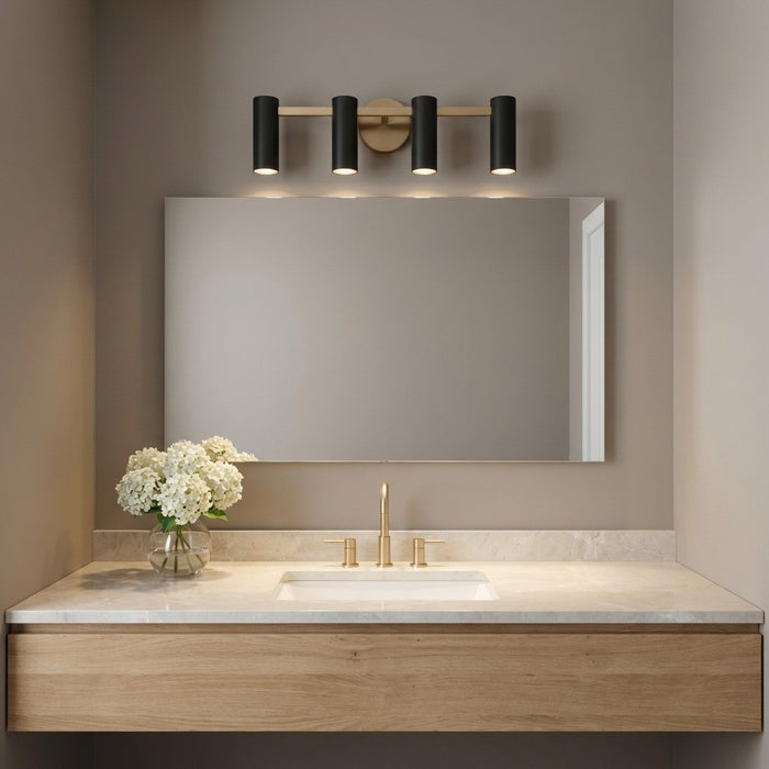 Generation Lighting - GLV2084SB - Four Light Vanity - Zentro - Satin Brass