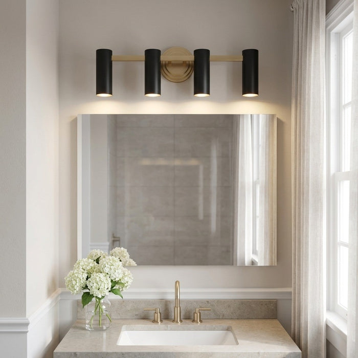Generation Lighting - GLV2084SBE - Four Light Vanity - Zentro - Satin Brass