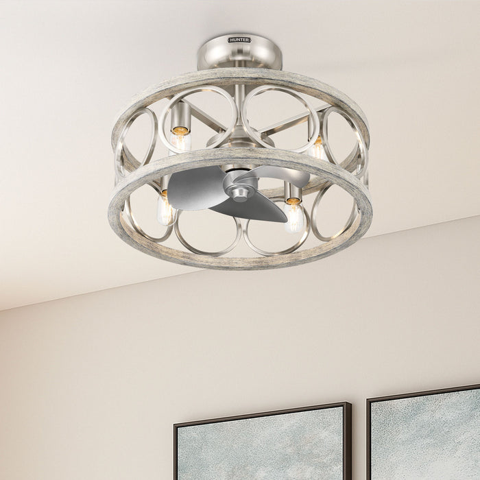 Hunter - 50104 - 22" Fandelier - Haven Fandelier - Brushed Nickel