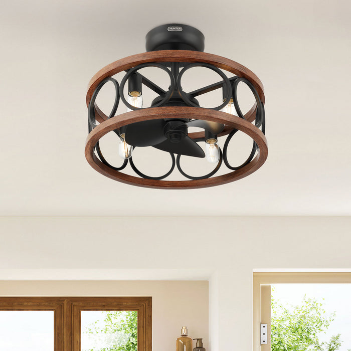 Hunter - 50105 - 22" Fandelier - Haven Fandelier - Matte Black