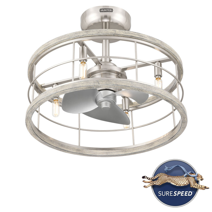 Hunter - 50106 - 22" Fandelier - Bridgette Fandelier - Brushed Nickel