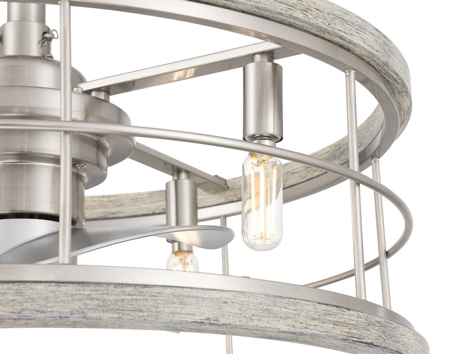 Hunter - 50106 - 22" Fandelier - Bridgette Fandelier - Brushed Nickel