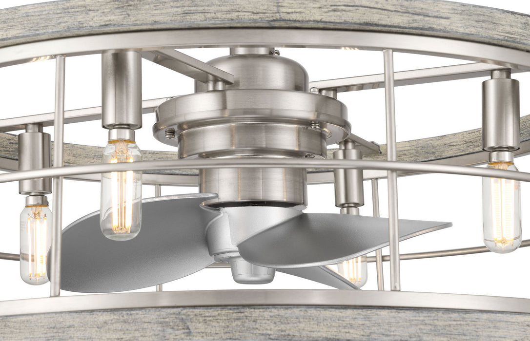 Hunter - 50106 - 22" Fandelier - Bridgette Fandelier - Brushed Nickel
