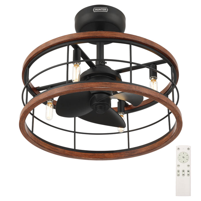 Hunter - 50107 - 22" Fandelier - Bridgette Fandelier - Matte Black