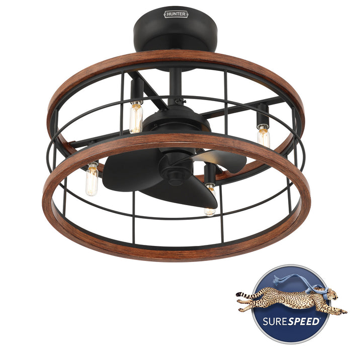 Hunter - 50107 - 22" Fandelier - Bridgette Fandelier - Matte Black