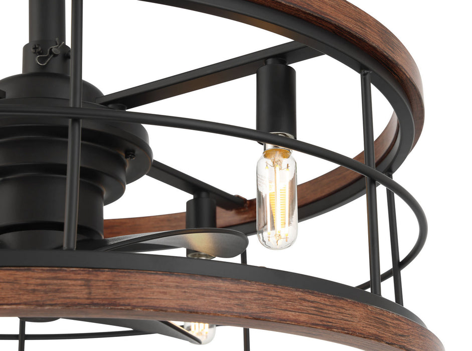 Hunter - 50107 - 22" Fandelier - Bridgette Fandelier - Matte Black