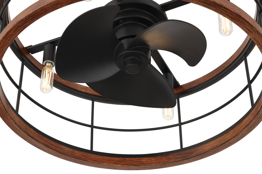 Hunter - 50107 - 22" Fandelier - Bridgette Fandelier - Matte Black