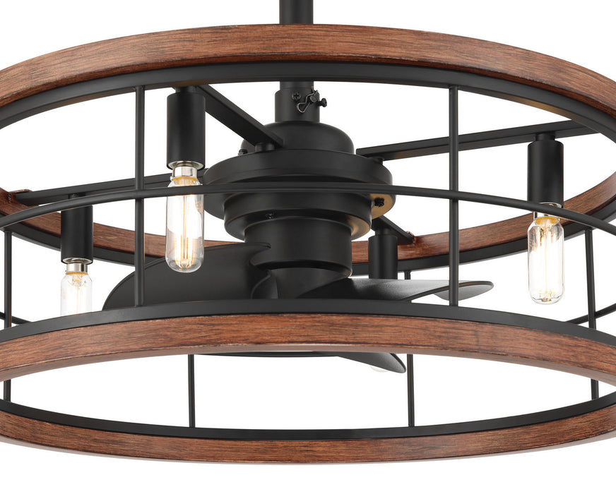 Hunter - 50107 - 22" Fandelier - Bridgette Fandelier - Matte Black