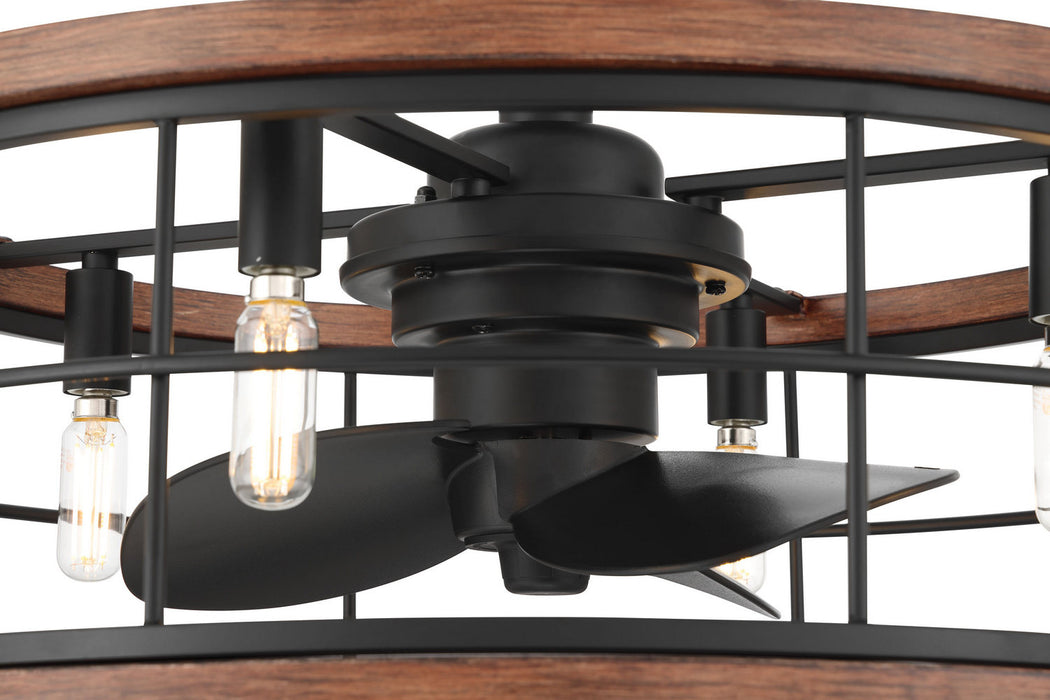 Hunter - 50107 - 22" Fandelier - Bridgette Fandelier - Matte Black