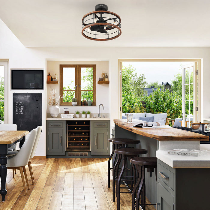 Hunter - 50107 - 22" Fandelier - Bridgette Fandelier - Matte Black