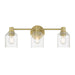 Millennium - 202103-VB - Three Light Vanity - Vessair - Vintage Brass