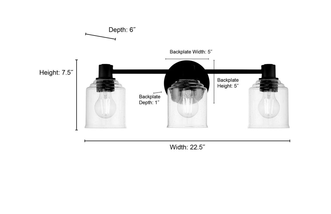 Millennium - 202103-VB - Three Light Vanity - Vessair - Vintage Brass