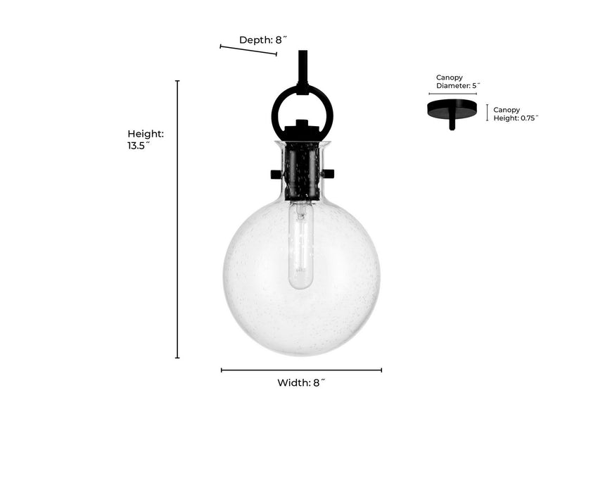 Millennium - 204101-VB - One Light Mini Pendant - Glanora - Vintage Brass