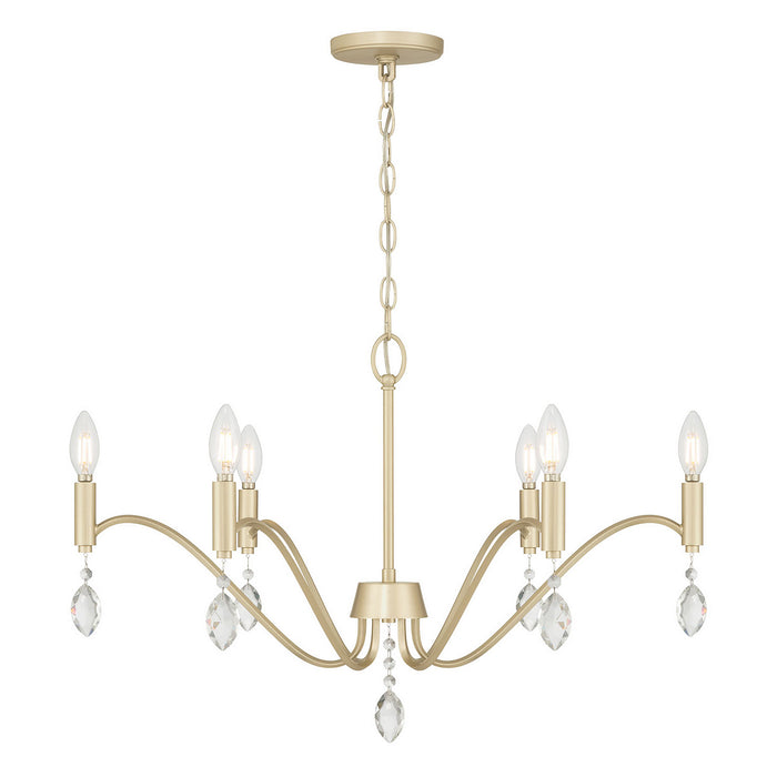 Millennium - 205106-AGSI - Six Light Chandelier - Aureline - Aged Silver