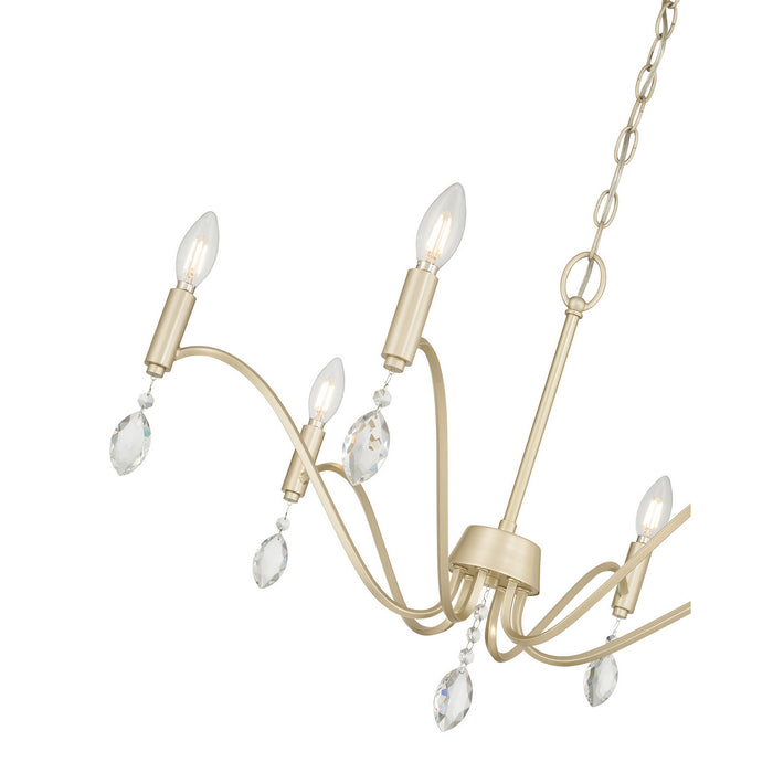 Millennium - 205106-AGSI - Six Light Chandelier - Aureline - Aged Silver