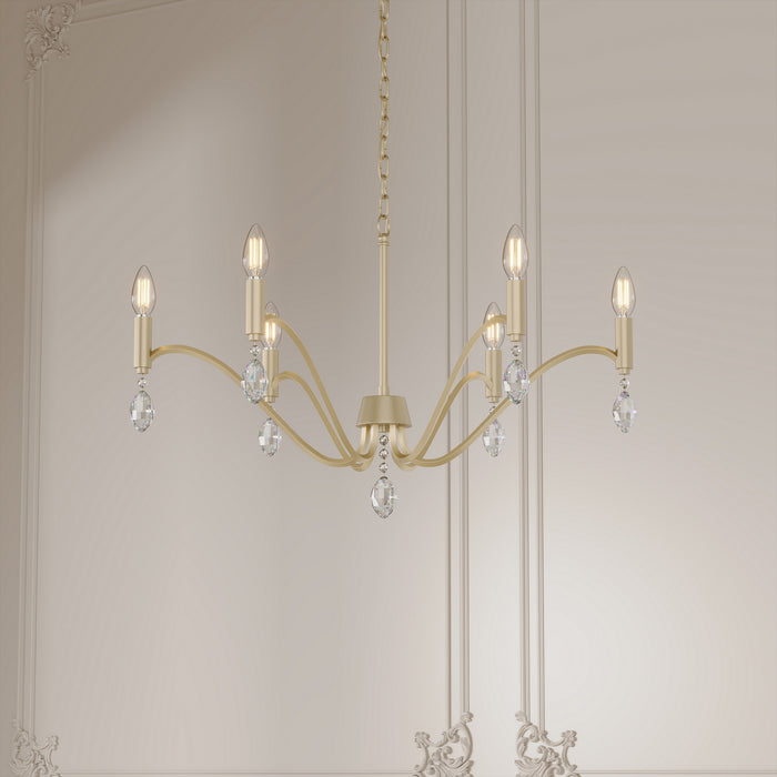 Millennium - 205106-AGSI - Six Light Chandelier - Aureline - Aged Silver