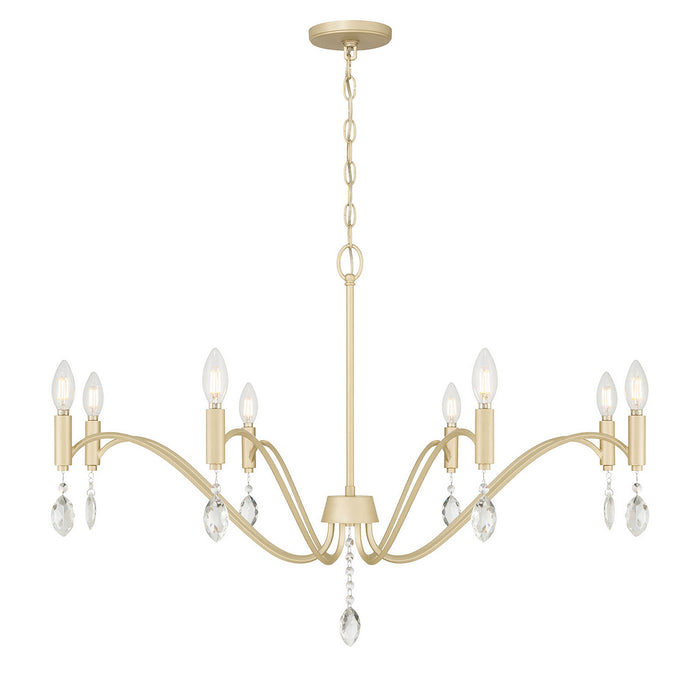 Millennium - 205108-AGSI - Eight Light Chandelier - Aureline - Aged Silver