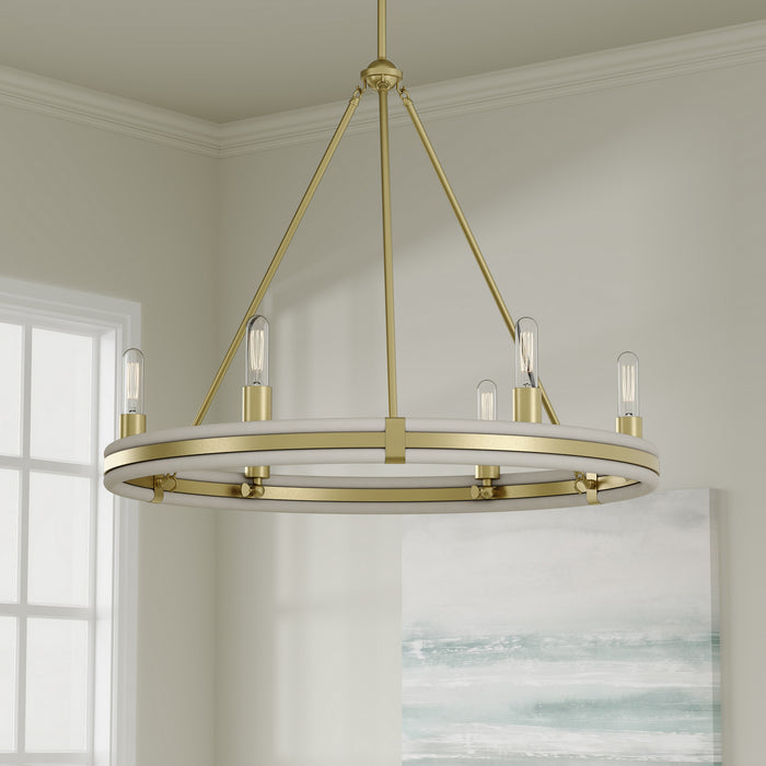 Millennium - 207106-VB - Six Light Chandelier - Rovessa - Vintage Brass