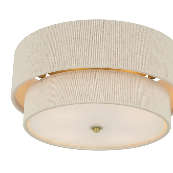 Millennium - 208104-VB - Four Light Flush Mount - Helbert - Vintage Brass
