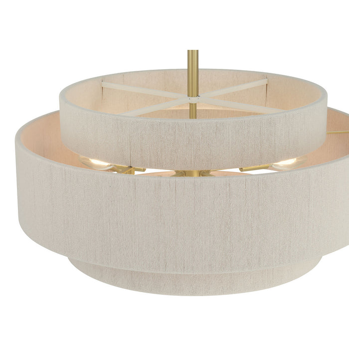 Millennium - 208105-VB - Five Light Pendant - Helbert - Vintage Brass