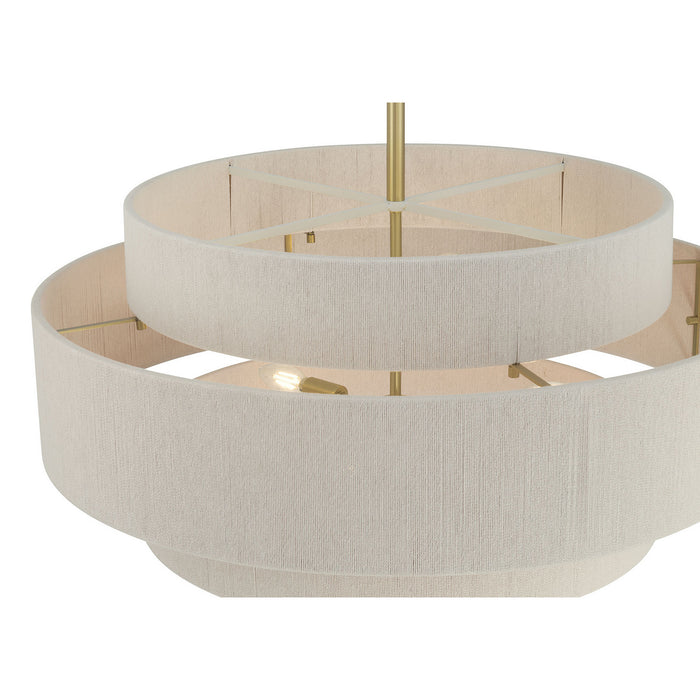 Millennium - 208106-VB - Six Light Pendant - Helbert - Vintage Brass