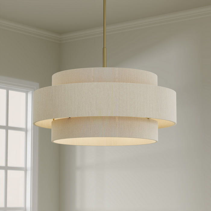 Millennium - 208106-VB - Six Light Pendant - Helbert - Vintage Brass