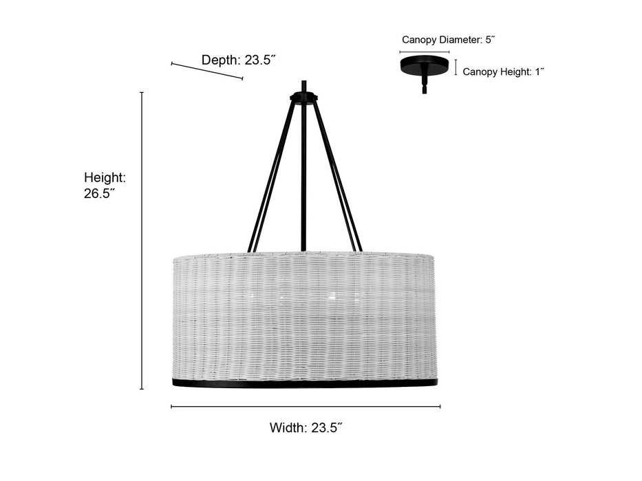 Millennium - 210106-MB - Six Light Pendant - Namiro - Matte Black