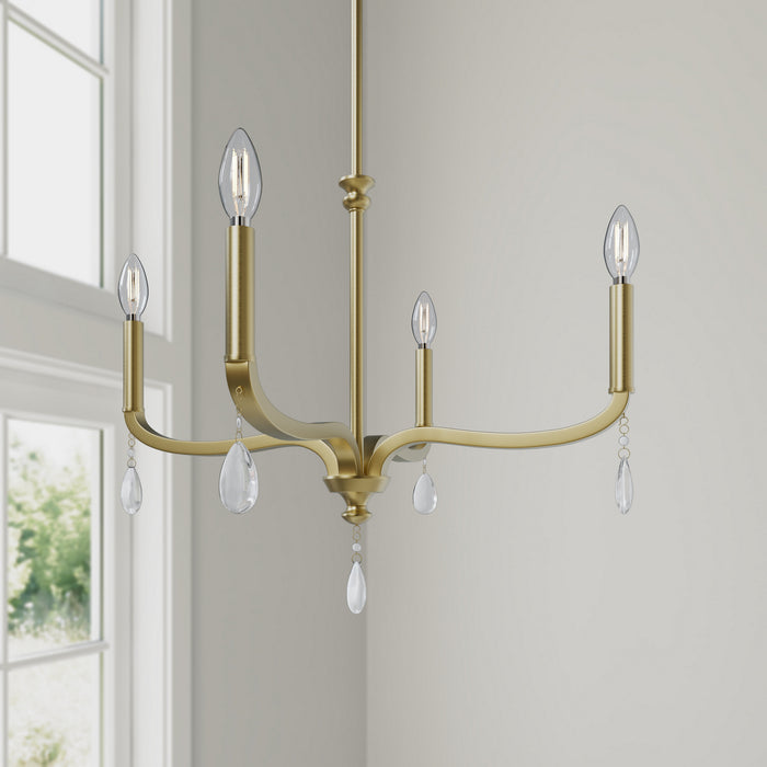 Millennium - 220104-VB - Four Light Chandelier - Viremont - Vintage Brass