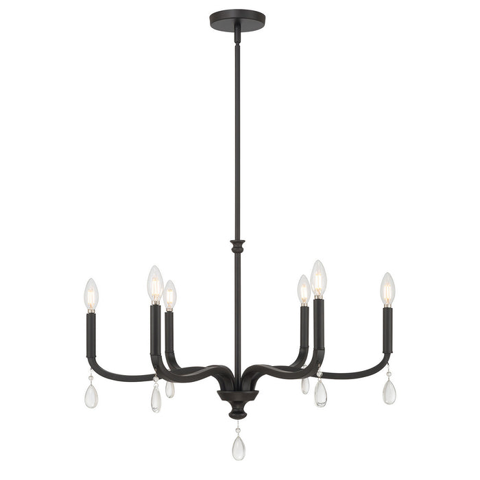 Millennium - 220106-MB - Six Light Chandelier - Viremont - Matte Black