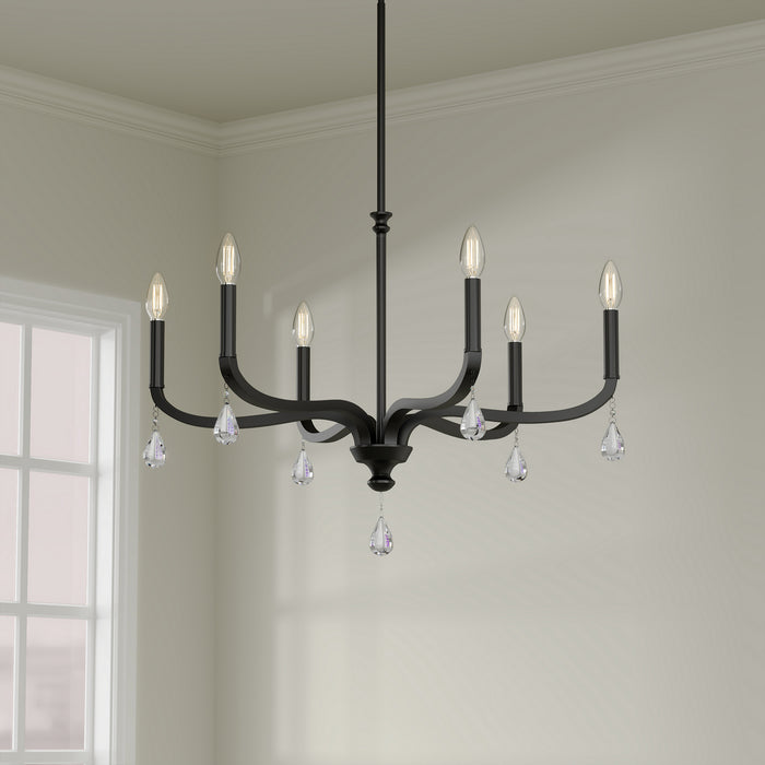 Millennium - 220106-MB - Six Light Chandelier - Viremont - Matte Black