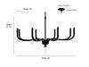 Millennium - 220108-MB - Eight Light Chandelier - Viremont - Matte Black