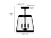 Millennium - 230103-MB - Three Light Semi-Flush Mount - Adabella - Matte Black