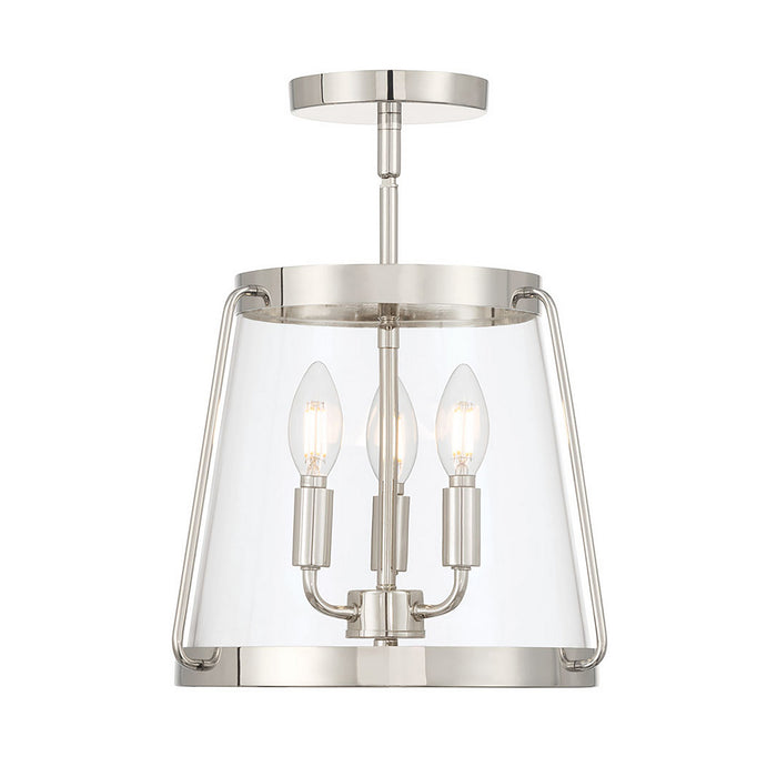 Millennium - 230103-PN - Three Light Semi-Flush Mount - Adabella - Polished Nickel