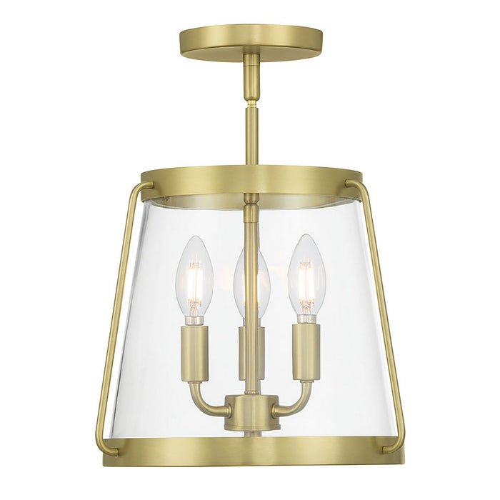 Millennium - 230103-VB - Three Light Semi-Flush Mount - Adabella - Vintage Brass