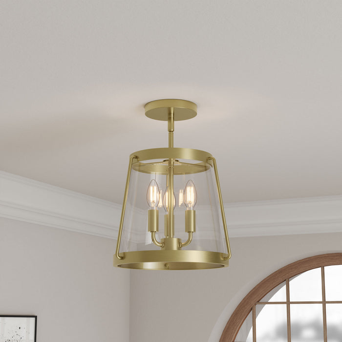 Millennium - 230103-VB - Three Light Semi-Flush Mount - Adabella - Vintage Brass