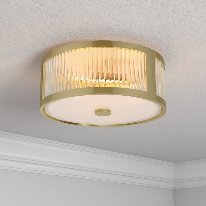 Millennium - 23203-VB - Three Light Flush Mount - Ardezia - Vintage Brass