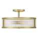 Millennium - 23303-VB - Three Light Semi-Flush Mount - Ardezia - Vintage Brass