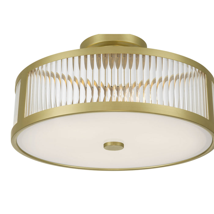 Millennium - 23303-VB - Three Light Semi-Flush Mount - Ardezia - Vintage Brass
