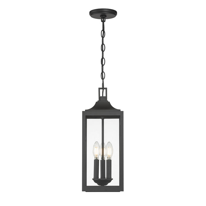 Millennium - 402103-PBK - Three Light Hanging Lantern - Halston - Powder Coated Black