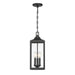 Millennium - 402103-PBK - Three Light Hanging Lantern - Halston - Powder Coated Black
