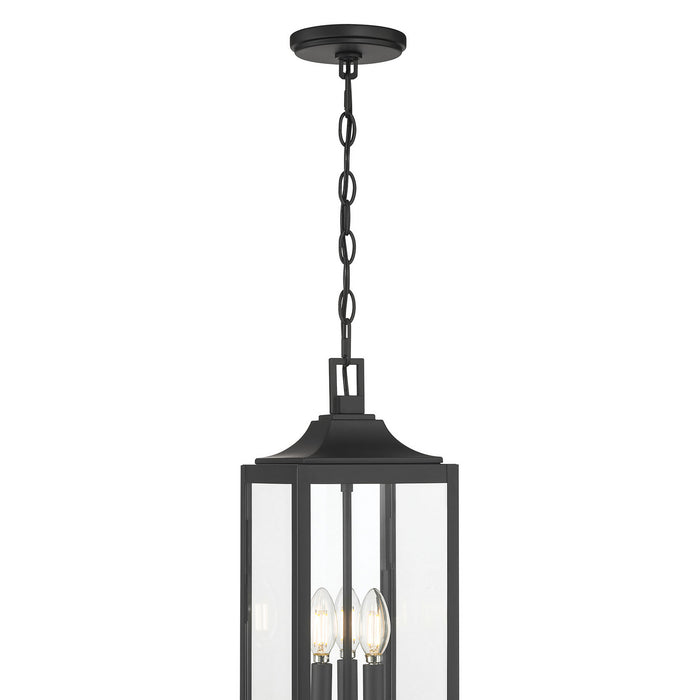 Millennium - 402103-PBK - Three Light Hanging Lantern - Halston - Powder Coated Black
